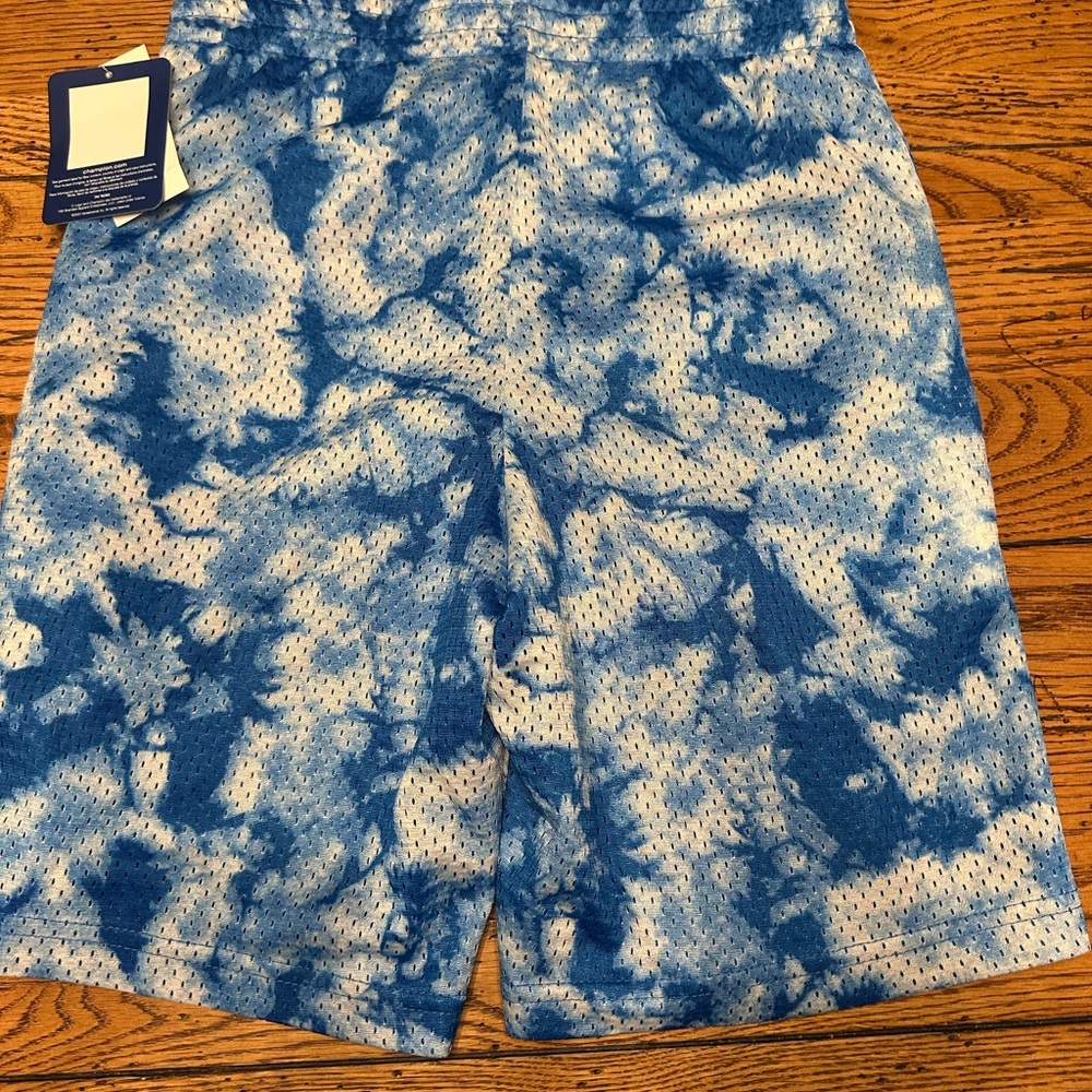 Champion Tye dye blue/wht athletic shorts sz medium - Picture 2 of 6